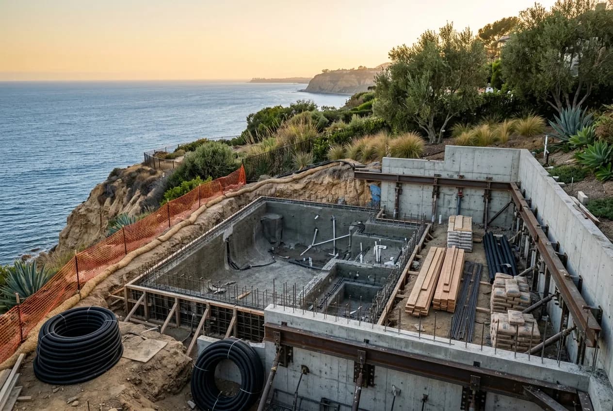 Building a Pool on Coastal Bluffs and Hillsides: Navigating Engineering in Dana Point and San Clemente
